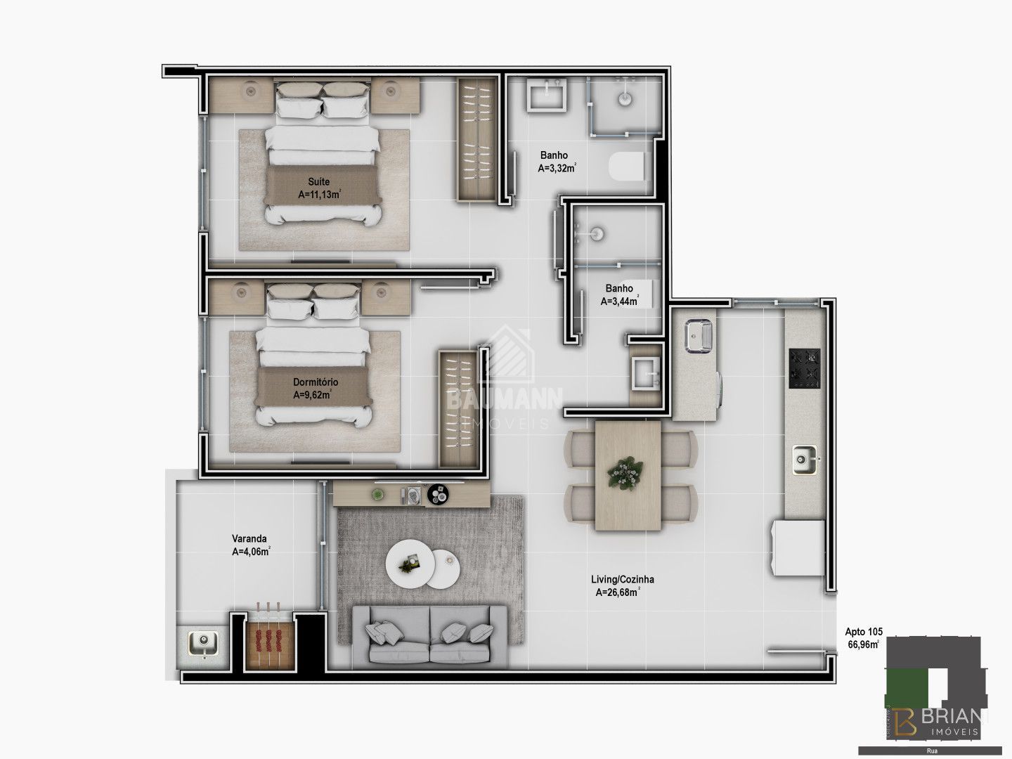 Apartamento à venda com 2 quartos, 67m² - Foto 6