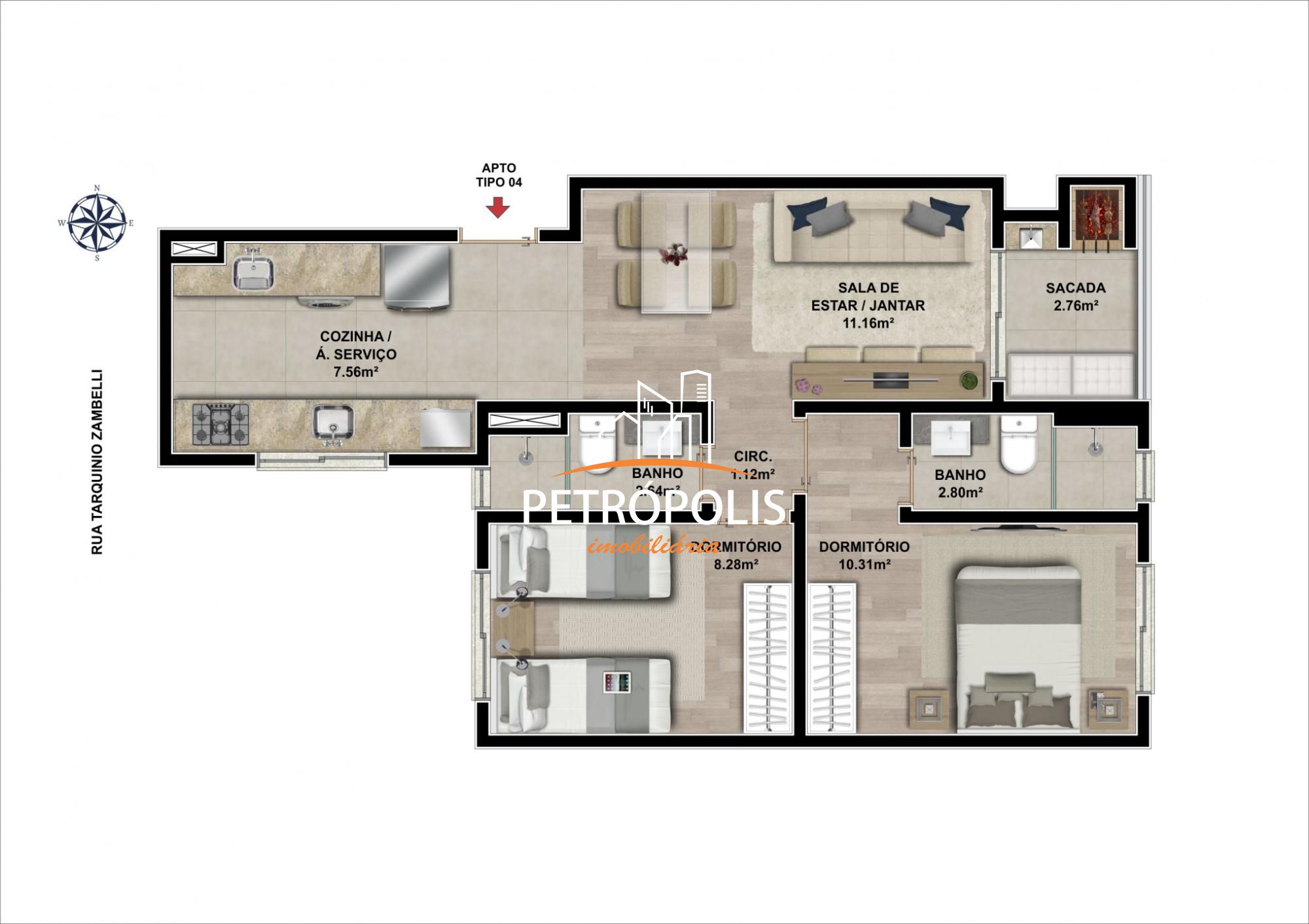 Apartamento à venda com 2 quartos, 59m² - Foto 9