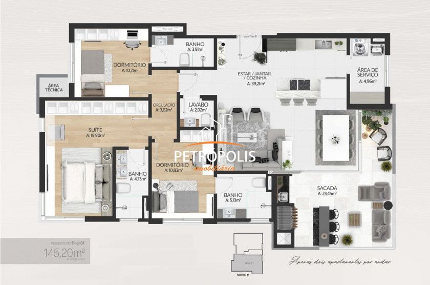 Apartamento à venda com 3 quartos, 137m² - Foto 23