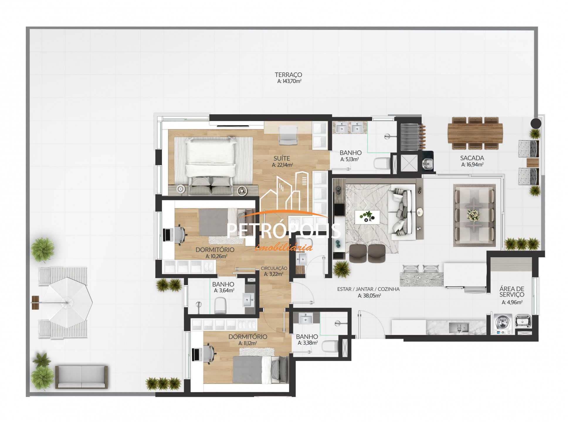 Apartamento à venda com 3 quartos, 137m² - Foto 64