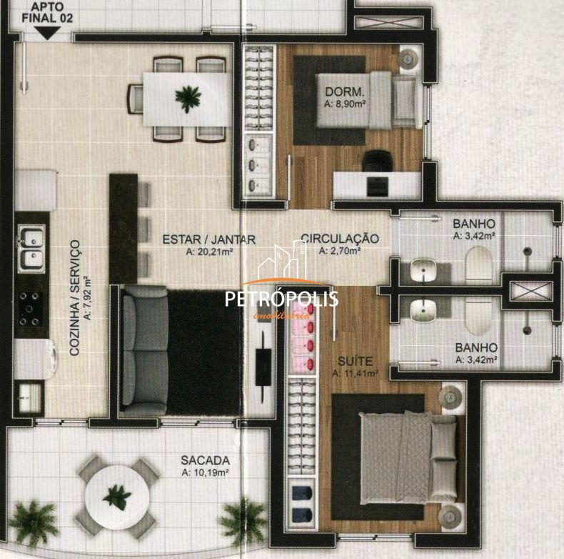 Apartamento à venda com 2 quartos, 79m² - Foto 2