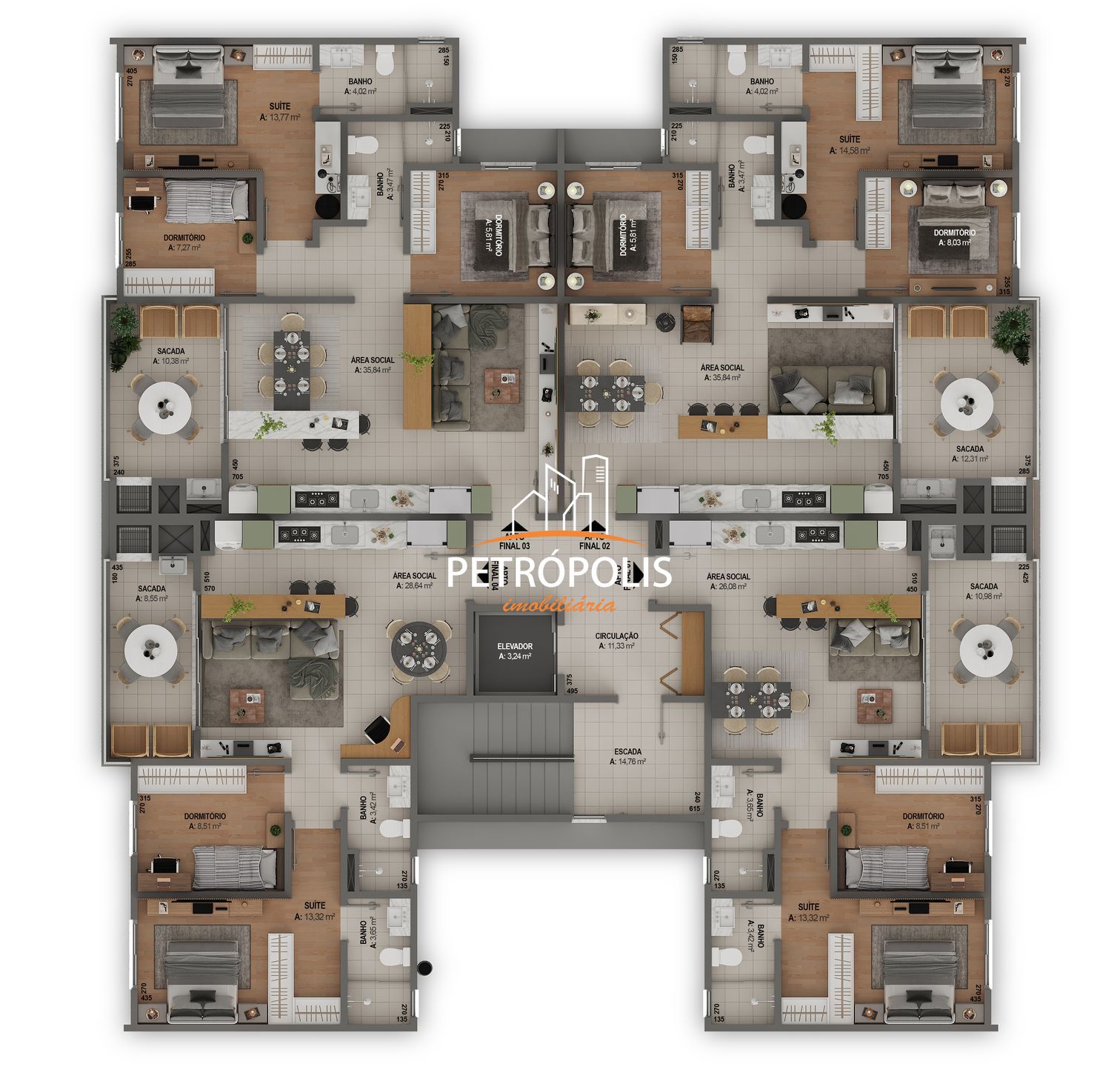 Apartamento à venda com 3 quartos, 141m² - Foto 2