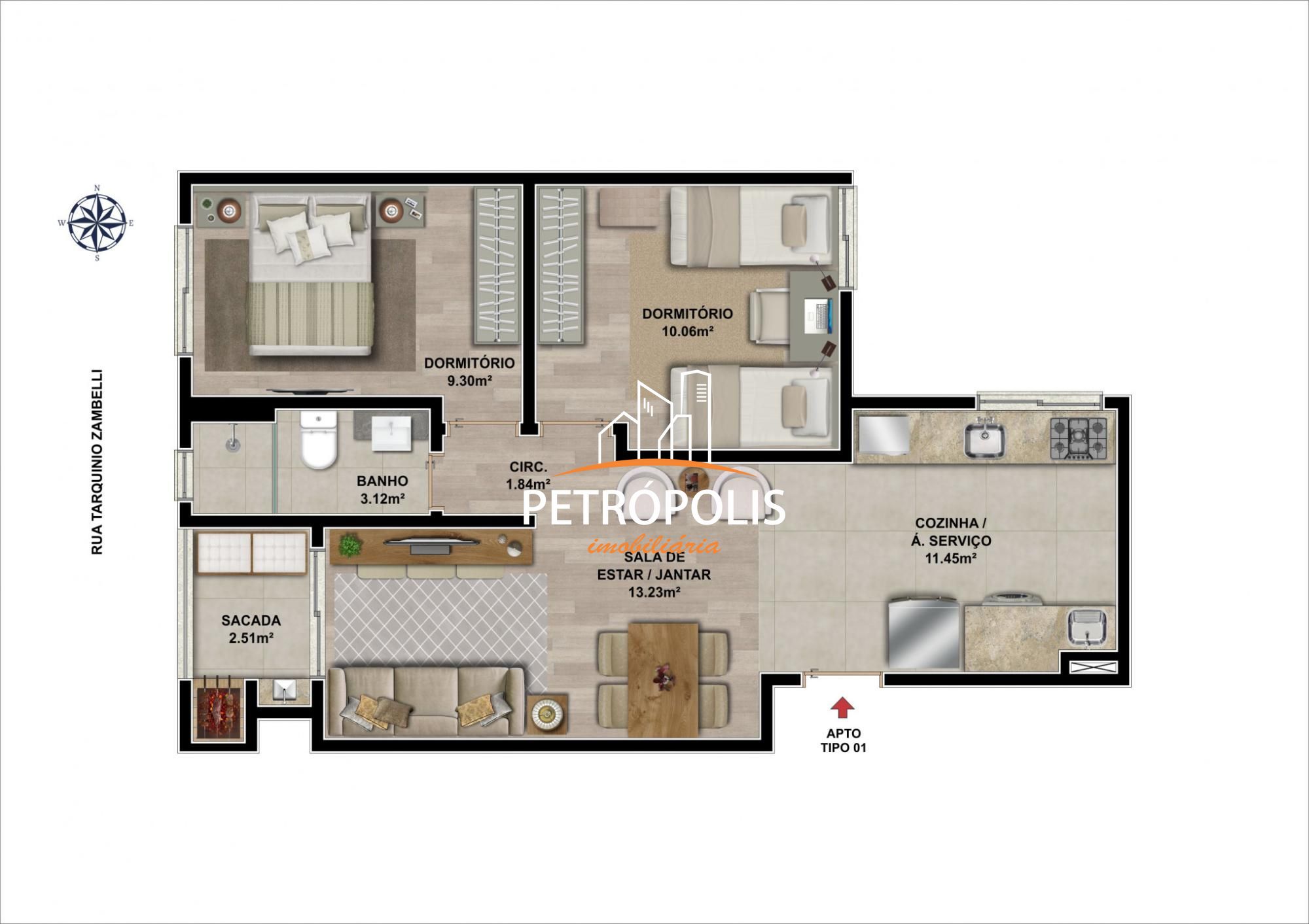 Apartamento à venda com 2 quartos, 59m² - Foto 6