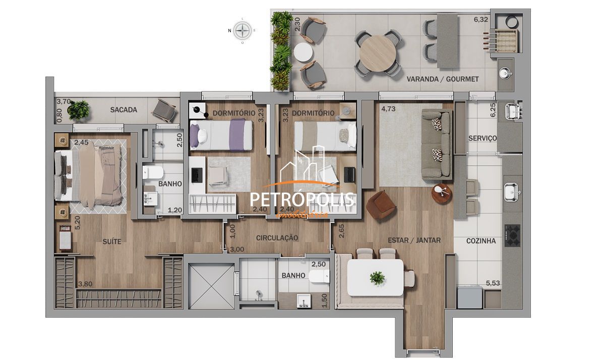 Apartamento à venda com 3 quartos, 110m² - Foto 33