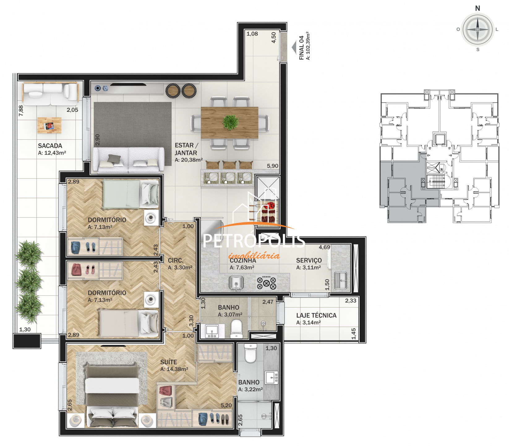 Apartamento à venda com 3 quartos, 125m² - Foto 30