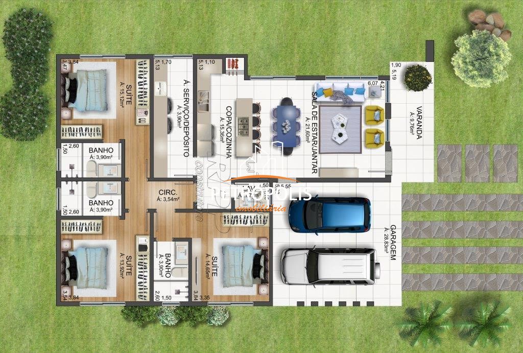 Casa à venda com 3 quartos, 162m² - Foto 2