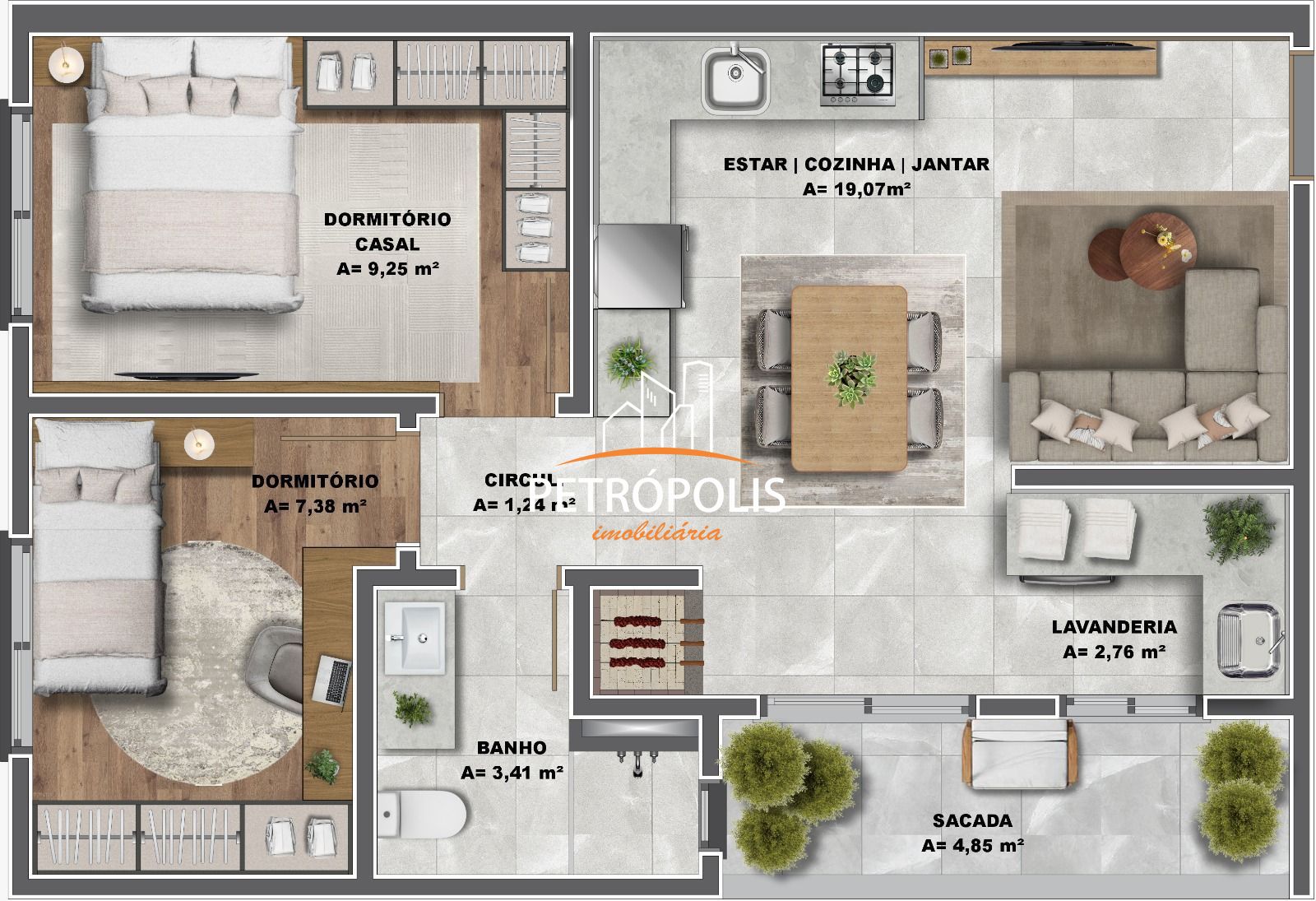 Apartamento, 2 quartos, 56 m² - Foto 33