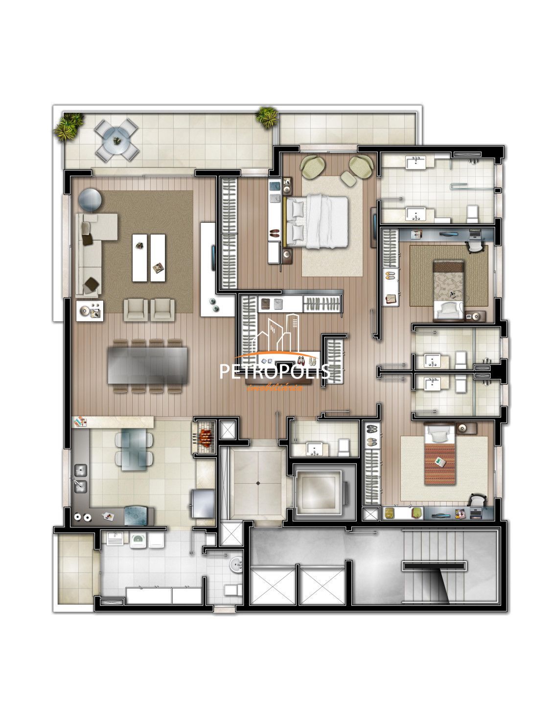 Apartamento à venda com 3 quartos, 207m² - Foto 2