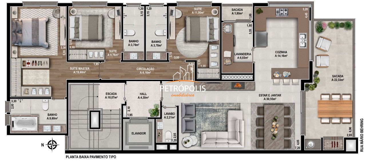 Apartamento à venda com 3 quartos, 156m² - Foto 2