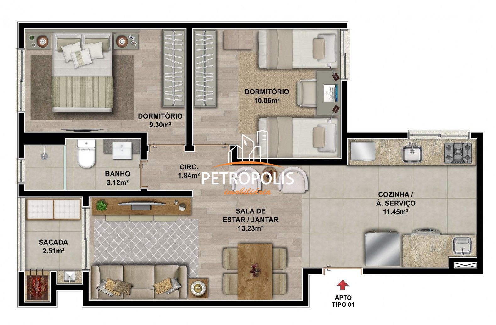 Apartamento à venda com 2 quartos, 59m² - Foto 11