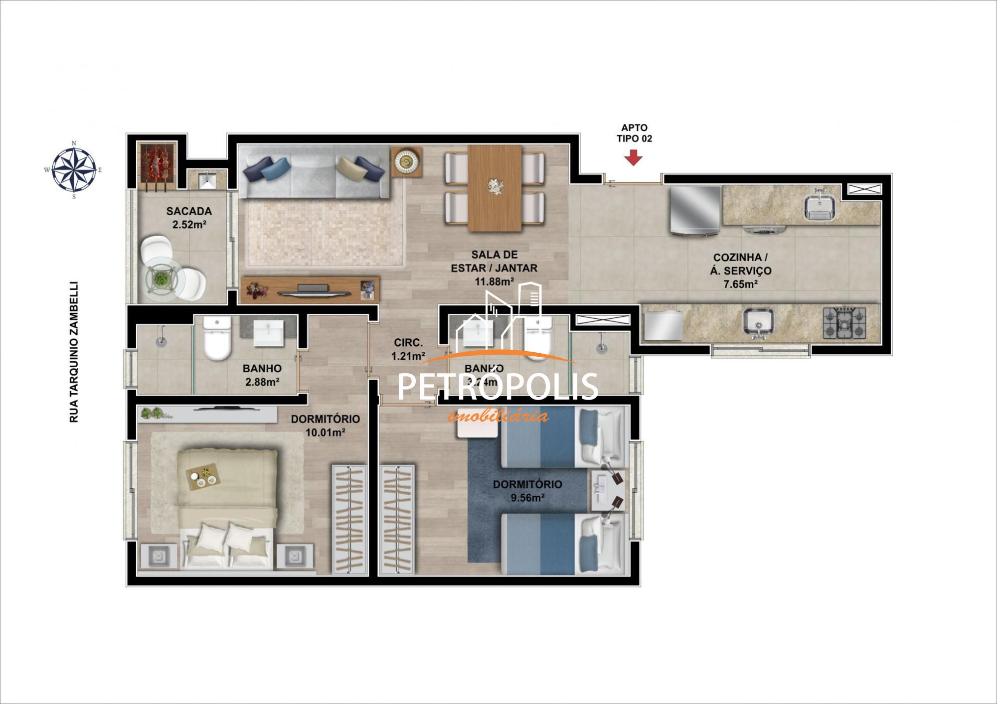 Apartamento à venda com 2 quartos, 59m² - Foto 7