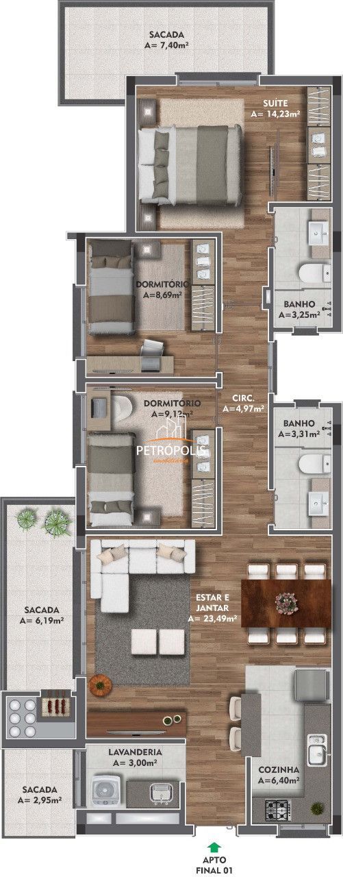 Apartamento à venda com 3 quartos, 109m² - Foto 5