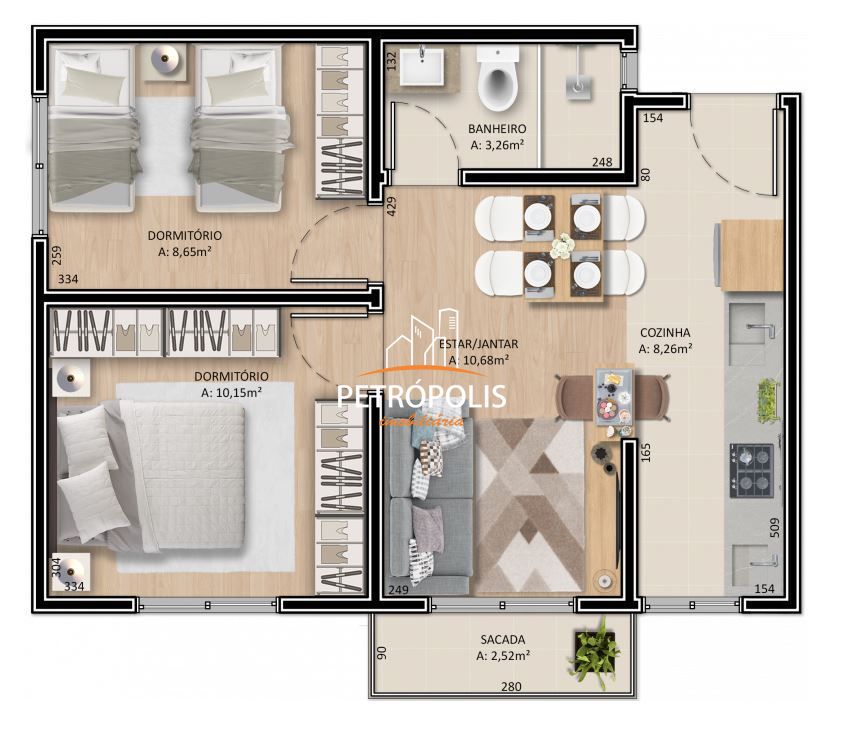 Apartamento à venda com 2 quartos, 56m² - Foto 14