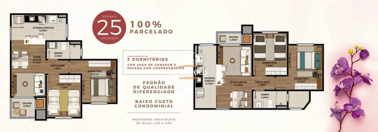 Apartamento à venda com 2 quartos, 46m² - Foto 2