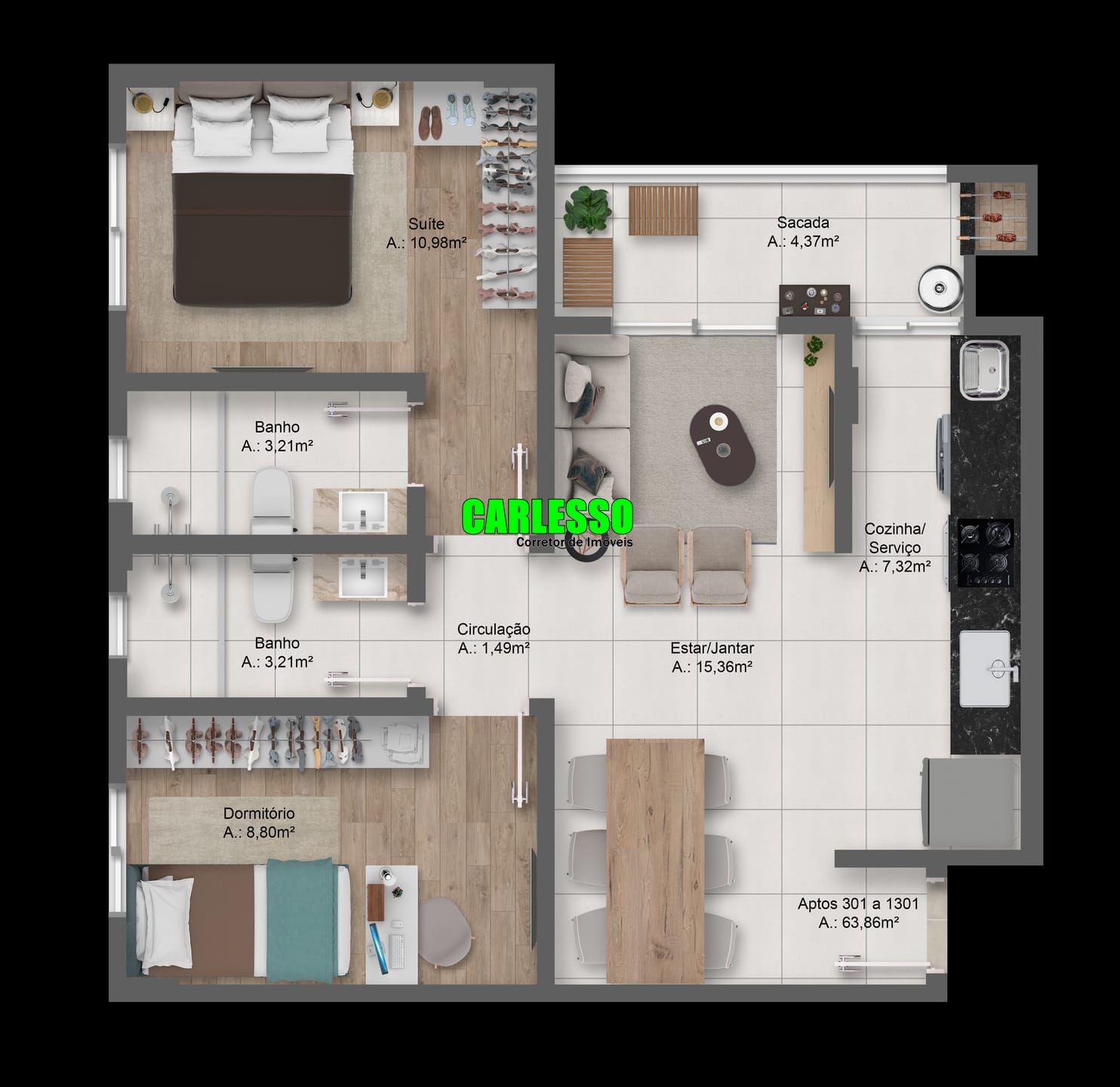 Apartamento à venda com 2 quartos, 63m² - Foto 17