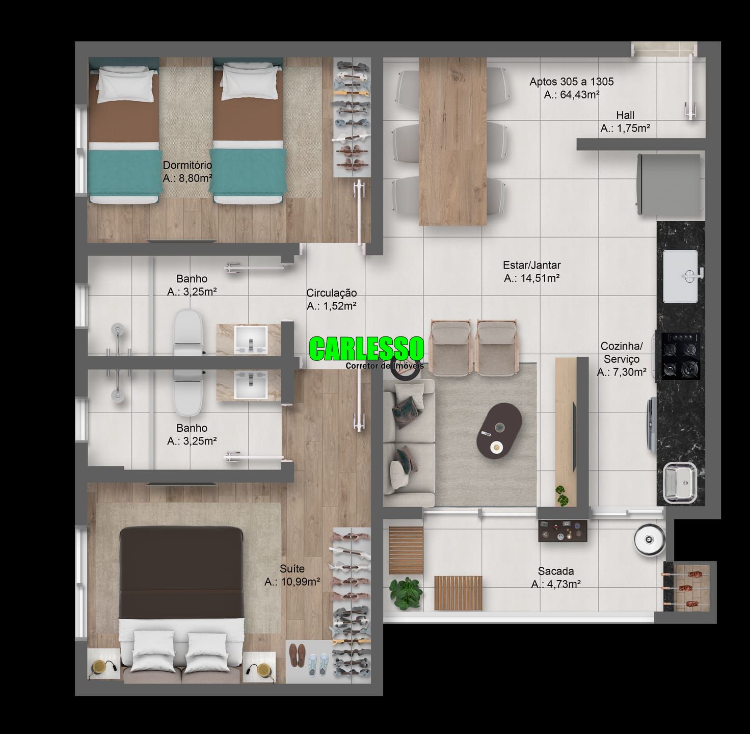 Apartamento à venda com 2 quartos, 63m² - Foto 16