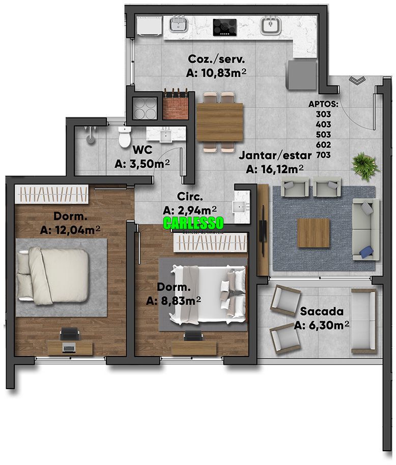 Apartamento à venda com 2 quartos, 69m² - Foto 23