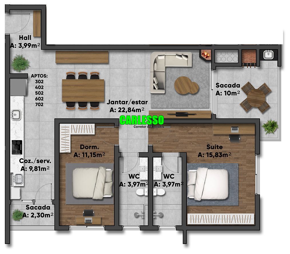 Apartamento à venda com 2 quartos, 97m² - Foto 23