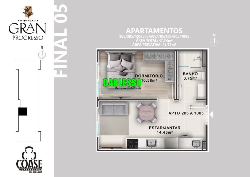 Apartamento à venda com 1 quarto, 31m² - Foto 24