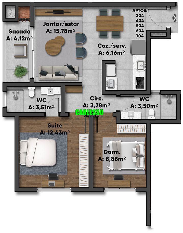 Apartamento à venda com 2 quartos, 69m² - Foto 23