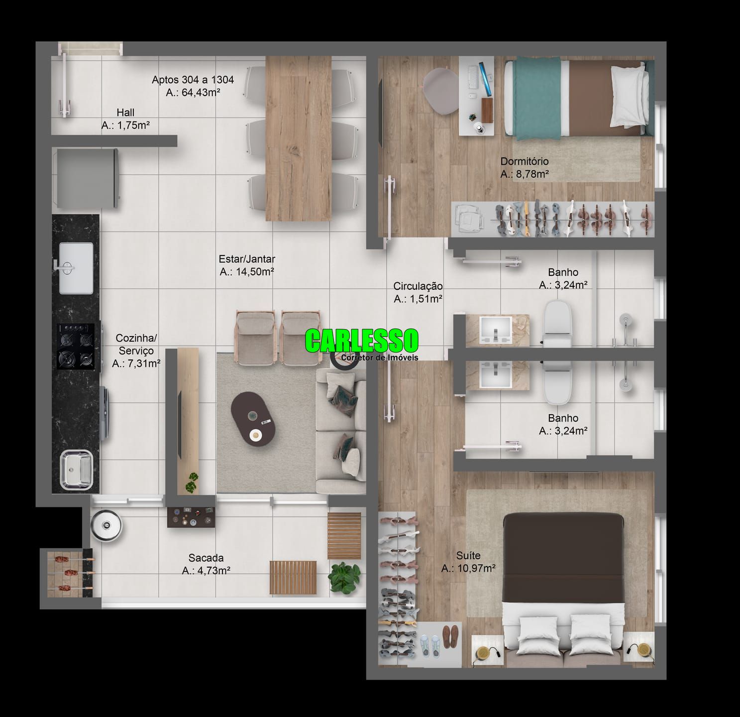 Apartamento à venda com 2 quartos, 63m² - Foto 15