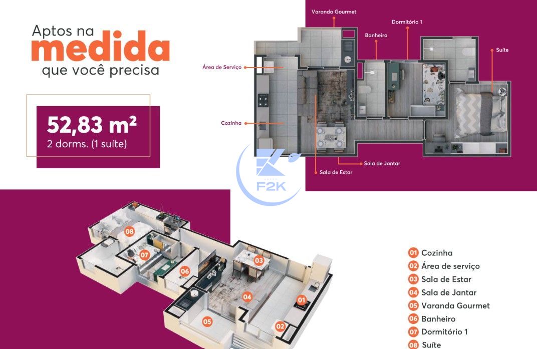 Apartamento, 2 quartos, 52 m² - Foto 8