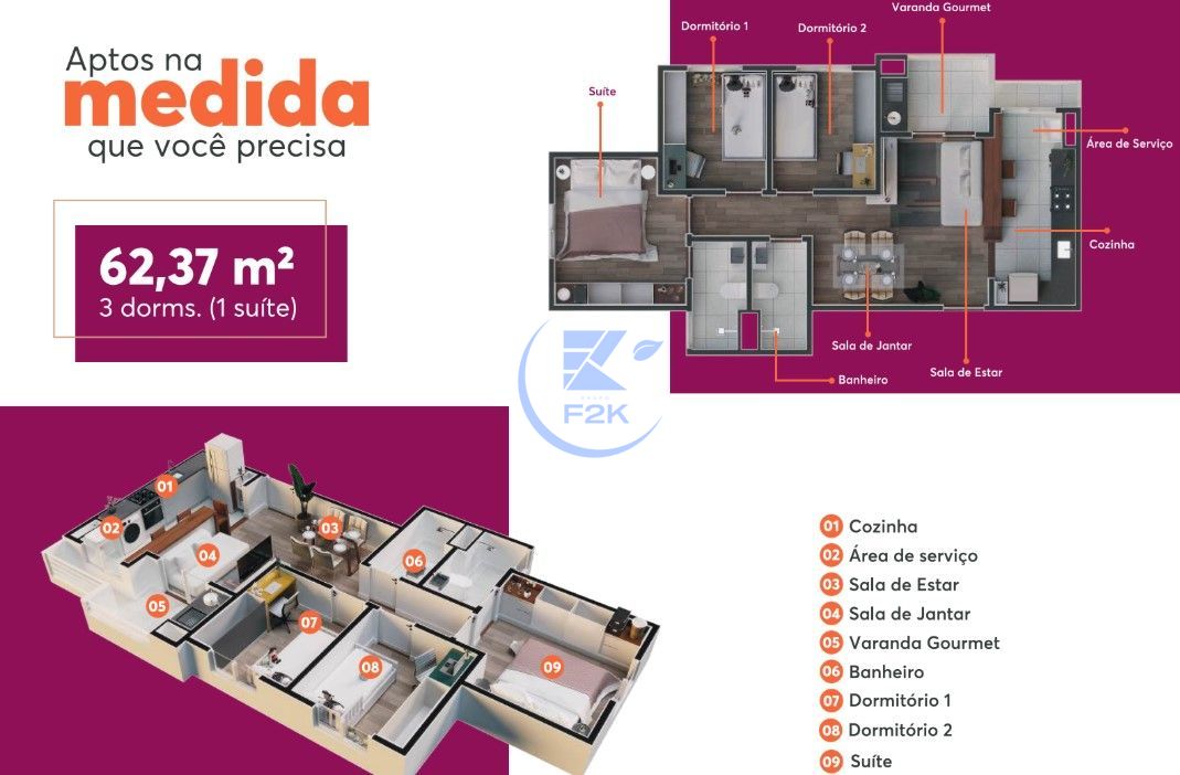 Apartamento, 2 quartos, 52 m² - Foto 9