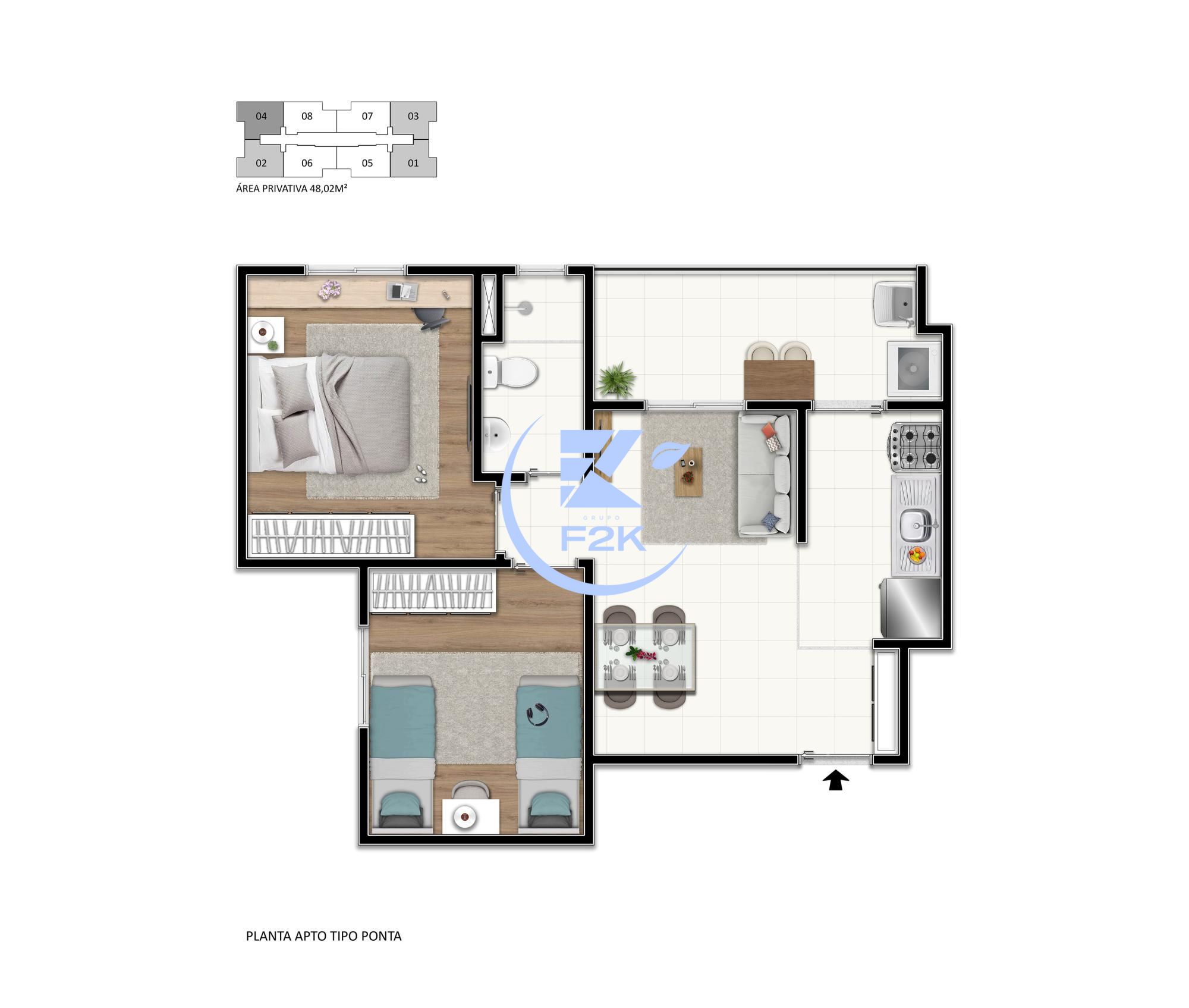 Apartamento, 2 quartos, 49 m² - Foto 3