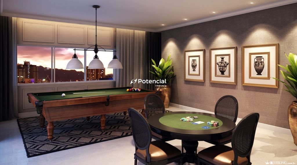 Sala de jogos com mesa de snooker e carteado l Sky Bridge Residence