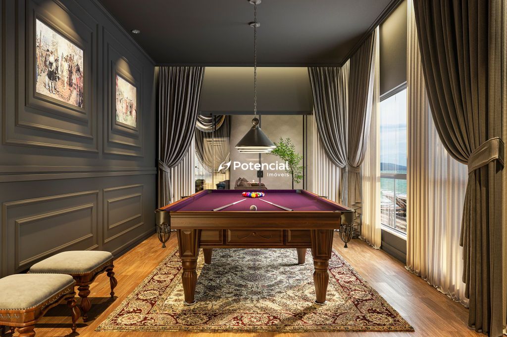Sala de jogos com mesa de snooker l Residencial Francisco 1