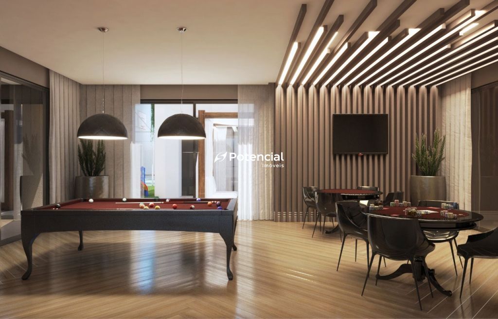 Sala de jogos com mesas de snooker e carteado l Dummond Residence