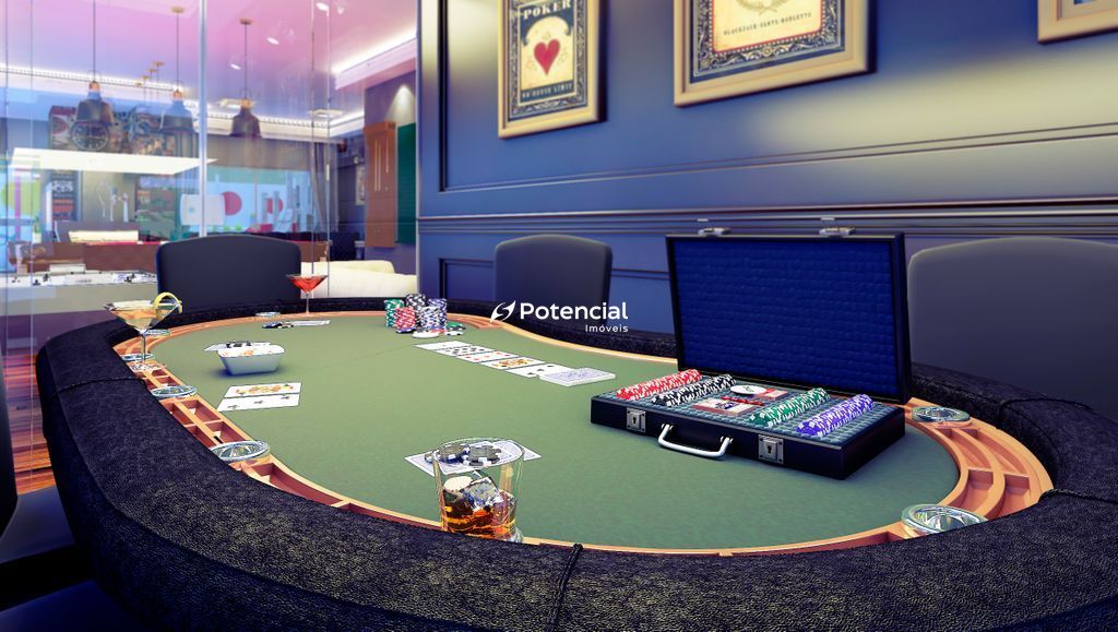Mesa para jogar poker na sala de jogos l Porto Cali Residencial
