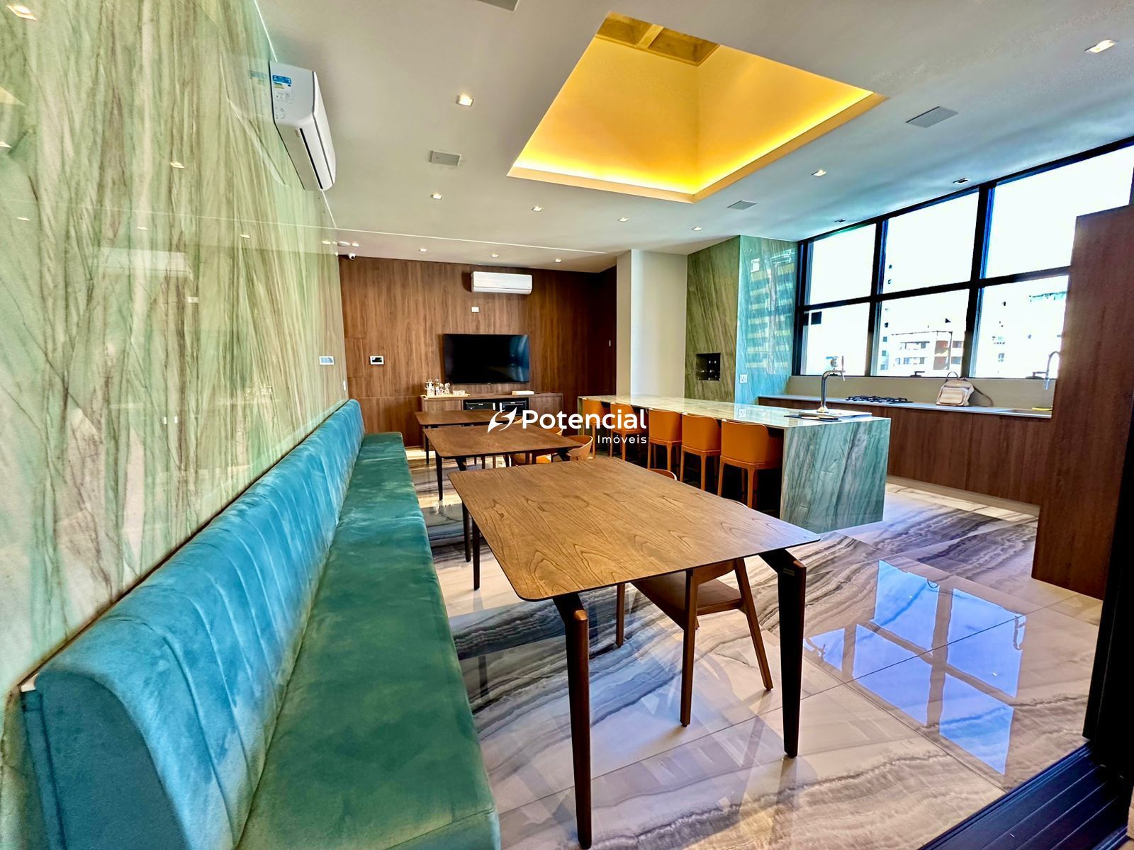 Espaço gourmet 2 mobiliado e decorado l Grand Hill Tower