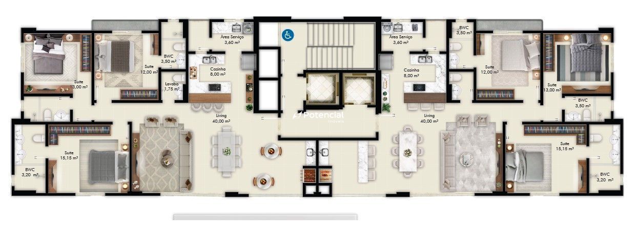 Planta tipo Residencial Villa Aurora