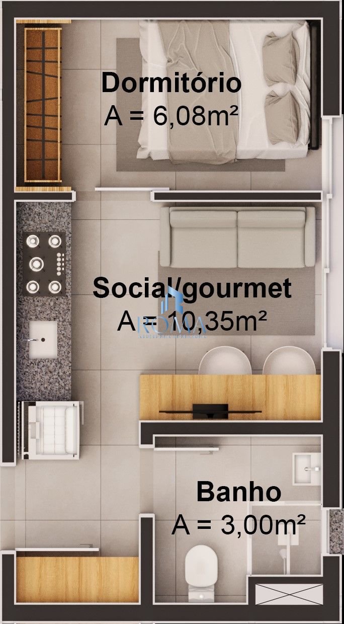 Apartamento, 1 quarto, 25 m² - Foto 4