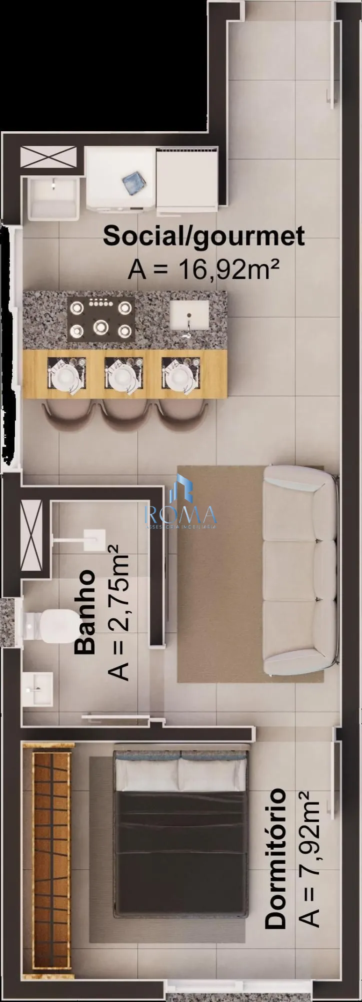 Apartamento, 1 quarto, 34 m² - Foto 4
