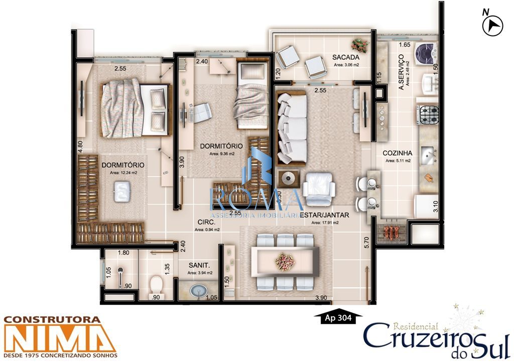 Apartamento, 2 quartos, 55 m² - Foto 2
