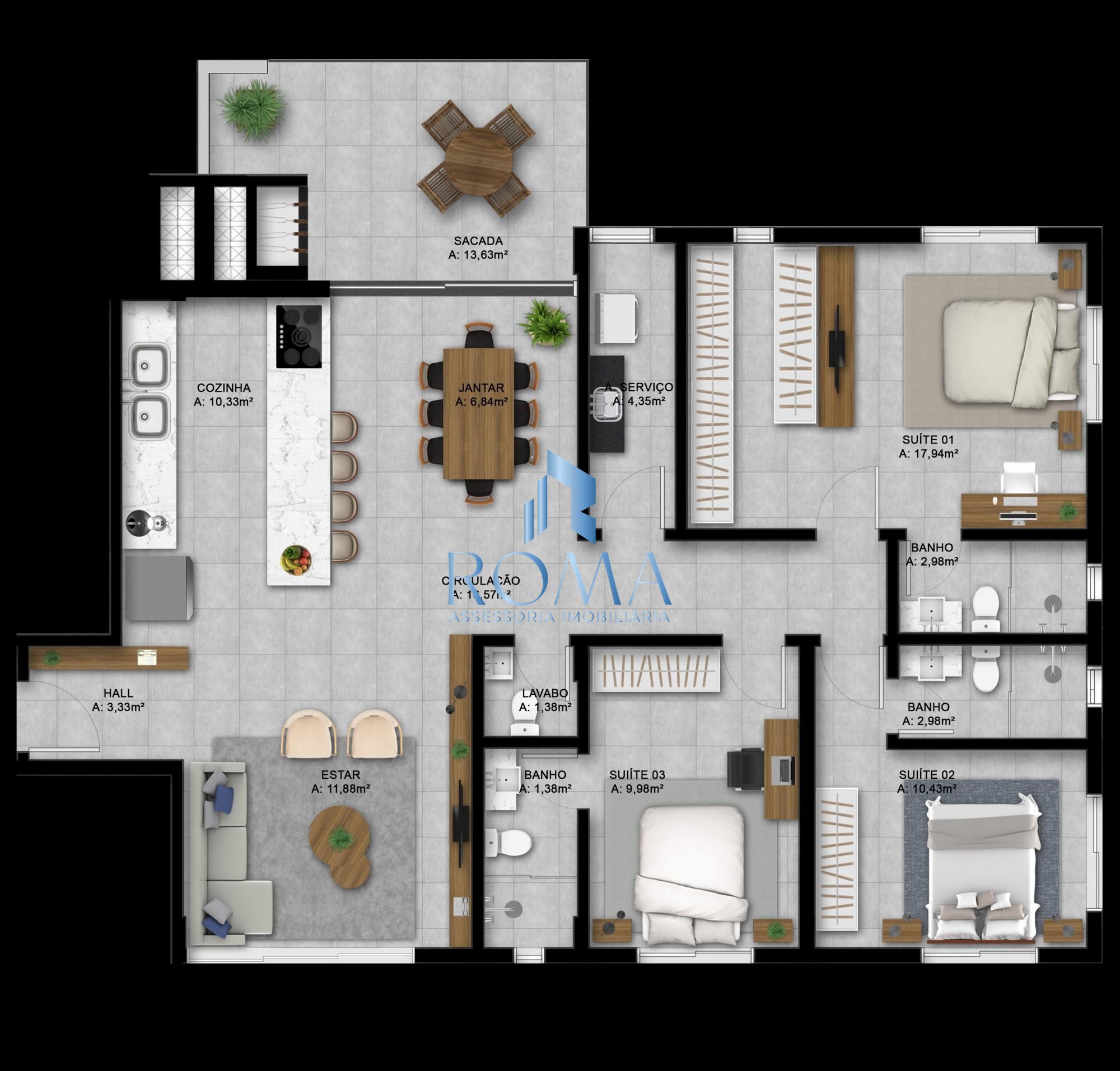 Apartamento, 3 quartos, 189 m² - Foto 3