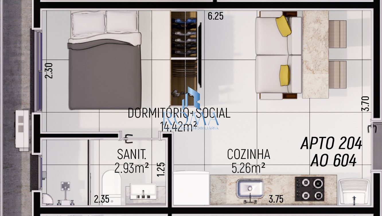 Apartamento, 1 quarto, 28 m² - Foto 2