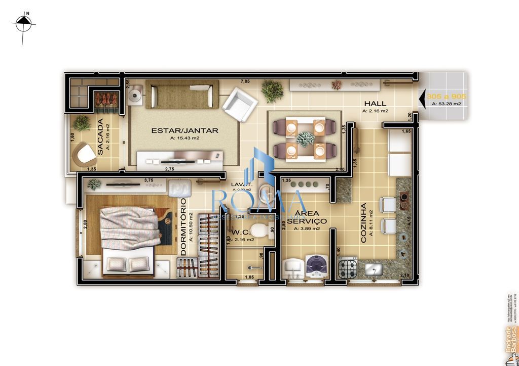 Apartamento, 1 quarto, 53 m² - Foto 3