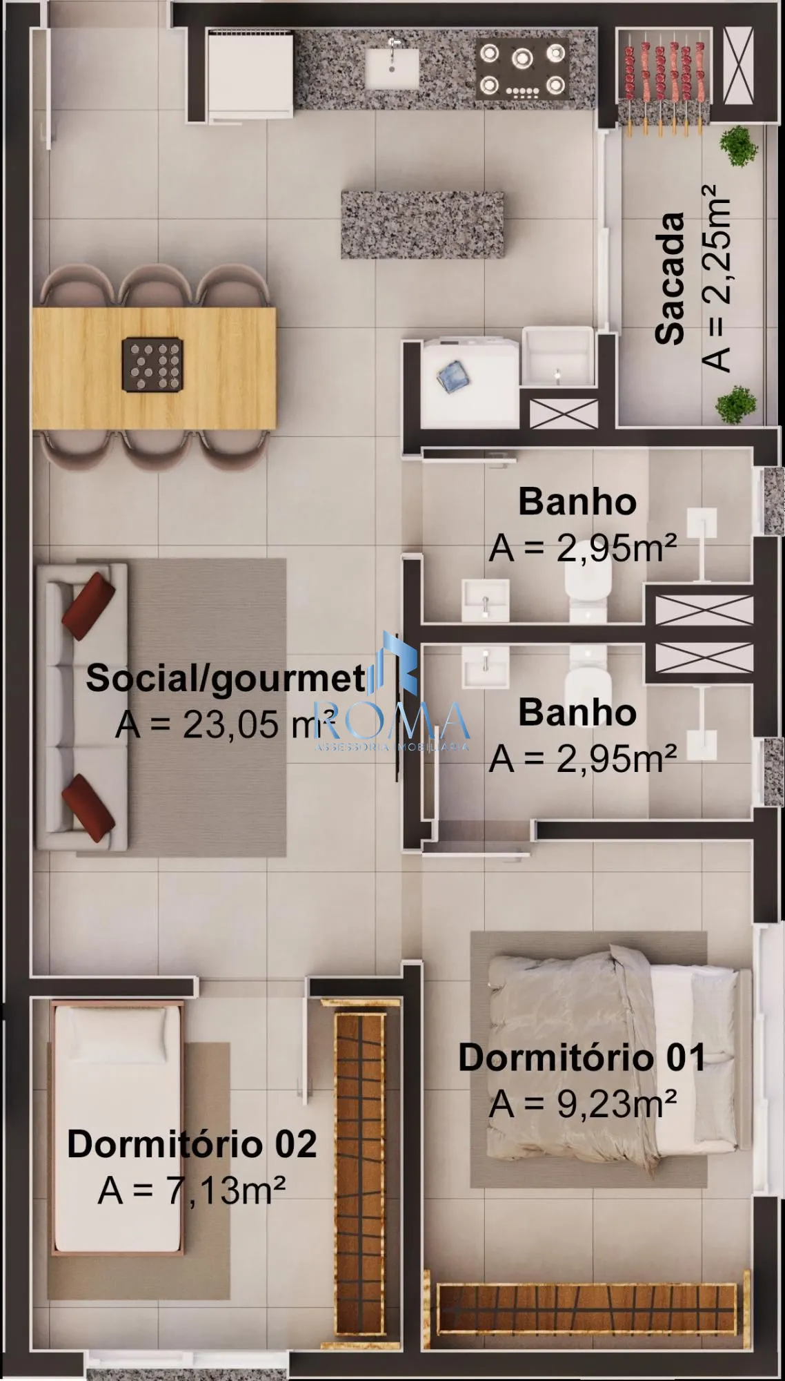 Apartamento, 2 quartos, 58 m² - Foto 4