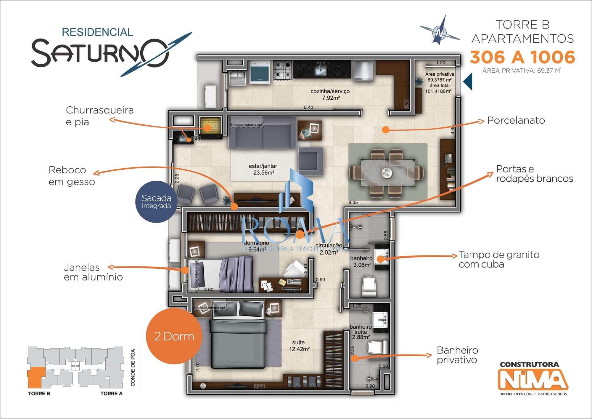 Apartamento, 2 quartos, 69 m² - Foto 4