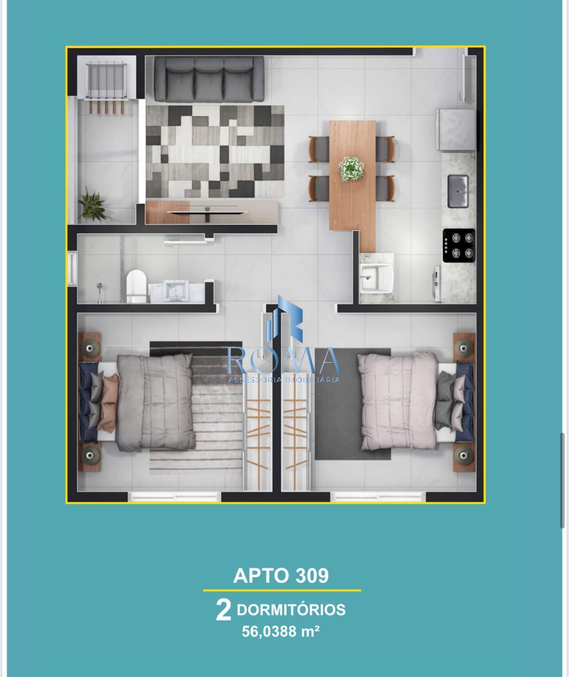 Apartamento, 2 quartos, 56 m² - Foto 5