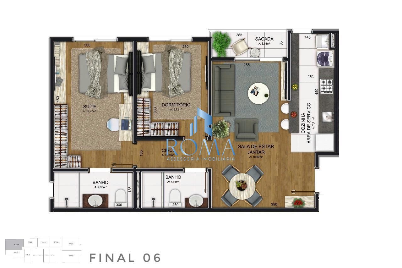 Apartamento, 2 quartos, 71 m² - Foto 2
