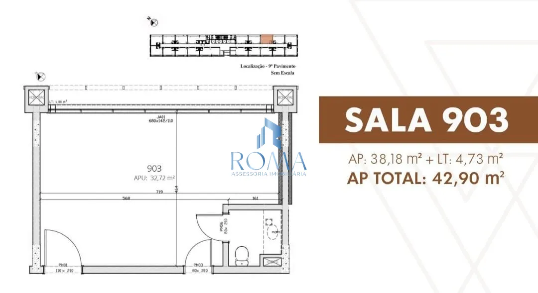 Sala-Conjunto, 42 m² - Foto 2