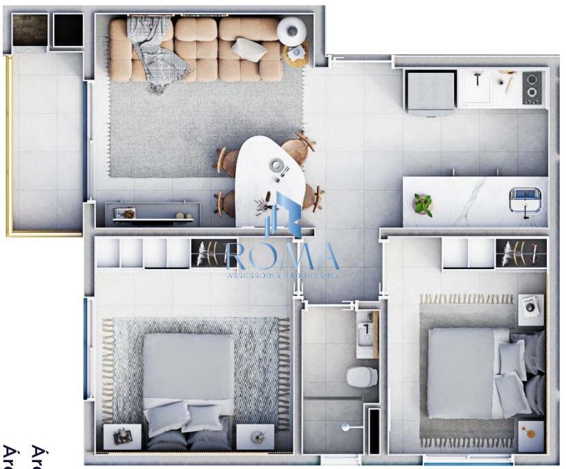 Apartamento, 2 quartos, 53 m² - Foto 2