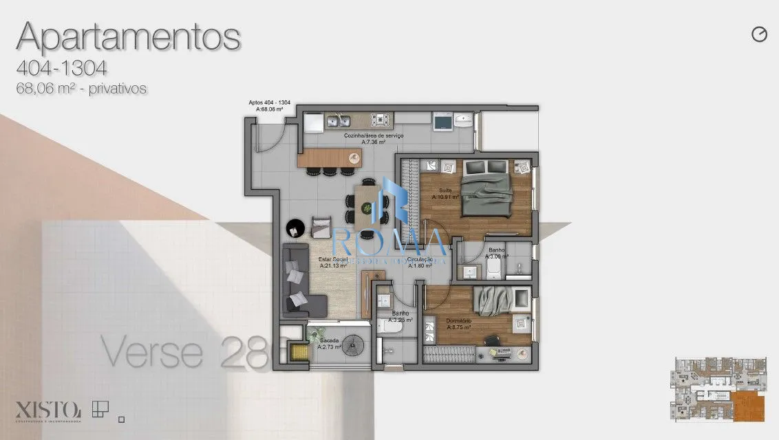 Apartamento, 2 quartos, 68 m² - Foto 3