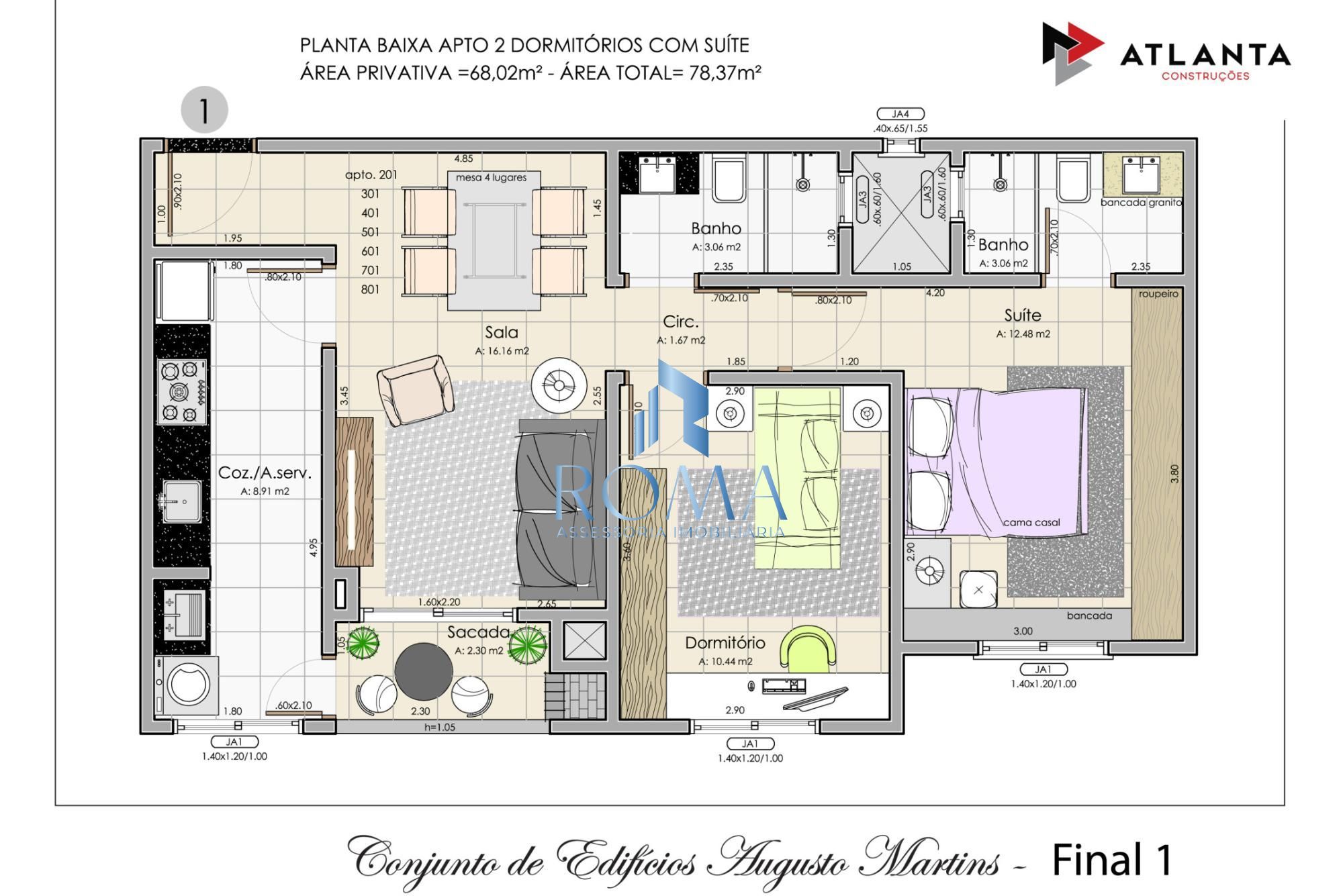 Apartamento, 2 quartos, 68 m² - Foto 2