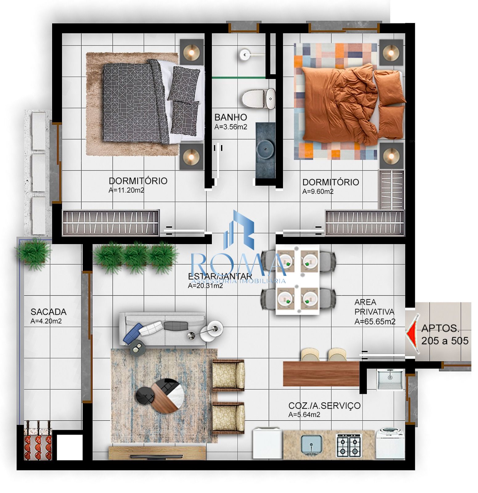 Apartamento, 2 quartos, 65 m² - Foto 4