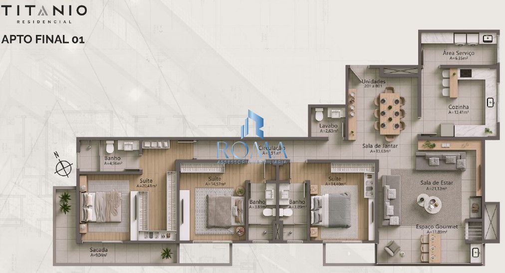 Apartamento, 3 quartos, 150 m² - Foto 2